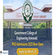 Government College of Engineering Amravati PhD Admission 2025 Open; Application Deadline March 25